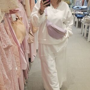 Lavender Leather Crossbody Fanny Pack